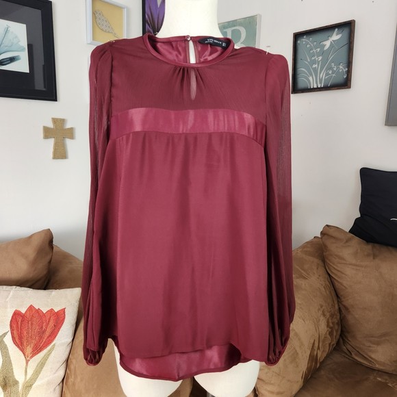 Zara Woman Maroon Top Size XS - Picture 1 of 4